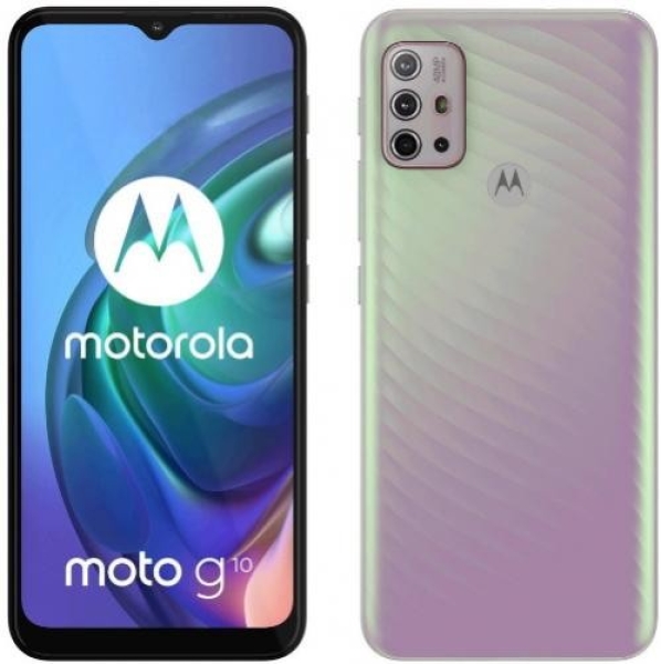 Motorola Moto G10 Smartphone 64 GB Iridescent Pearl #3 „teildefekt“ Sprung