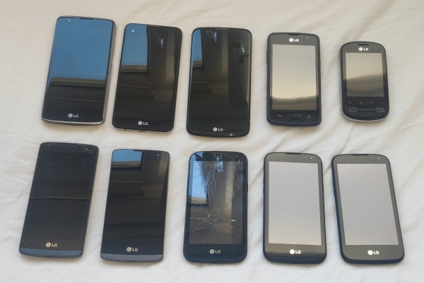 Restposten 10x LG Smartphones ERSATZTEILE/REPARATUREN 3xK3, 2xLeon, 2xK10, K500n, L50, P350