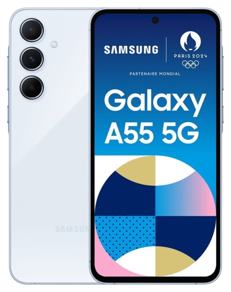Samsung Galaxy A55 128 GB Android Handy 5G Smartphone 6,6″ OLED 8GB blau Iceblue