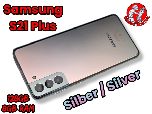 Samsung Galaxy S21 Plus + 5G Smartphone 128GB Silber Phantom Silver TOP ZUSTAND