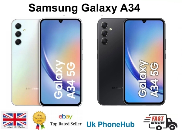 Neu Samsung Galaxy A34 5G 128GB 6GB Ram Smartphone entsperrt mit OVP
