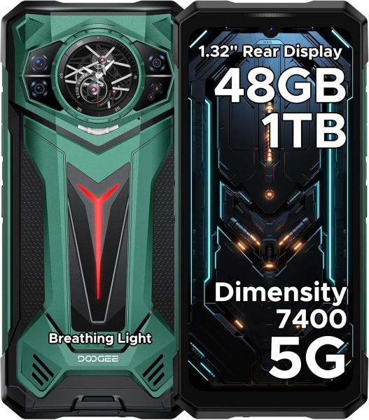 Doogee S200 Ultra Rugged Smartphone 5G, 48(12+36)GB+1TB, 1,32″AMOLED Rear Displ