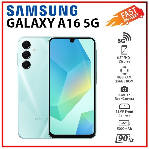 (New) Samsung Galaxy A16 5G 8GB+256GB GREEN Dual SIM Unlocked Android Smartphone