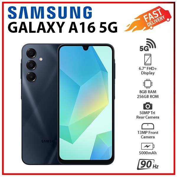 (New) Samsung Galaxy A16 5G 8GB+256GB BLACK Dual SIM Unlocked Android Smartphone