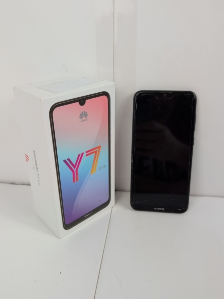 Huawei Y7 2019 DUB-LX1 – 32GB – Schwarz – Funktioniert (Unbekanntes Passwort) – Nur Ersatzteile.