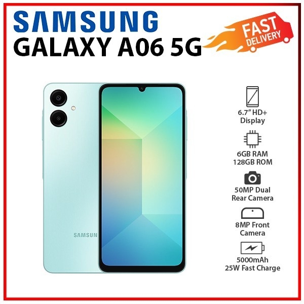NEW Samsung Galaxy A06 5G 6GB+128GB BLUE Dual SIM Unlocked Android Smartphone