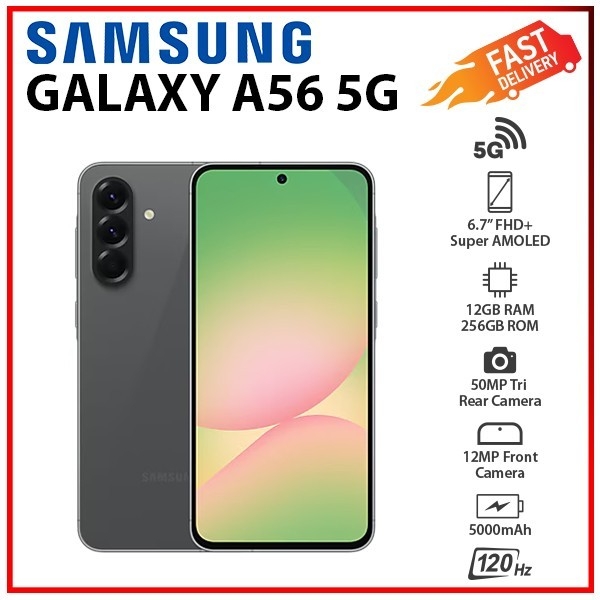 Samsung Galaxy A56 5G 12GB+256GB GRAPHITE Dual SIM Unlocked Android Smartphone