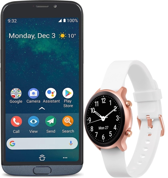 Doro 8050 Smartphone + Doro Uhr – Weiß – Entsperrt – für Senioren – Brandneu