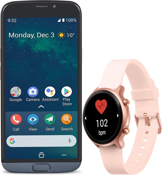 Doro 8050 Smartphone + Doro Uhr – Pink – Entsperrt – für Senioren – Brandneu