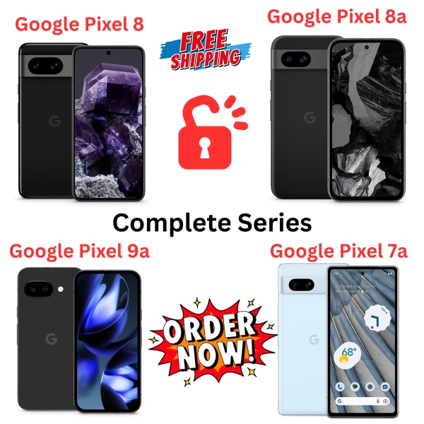Google Pixel 7a, Pixel 8, Pixel 8a & Pixel 9a 5G 128GB entsperrt Smartphones A+