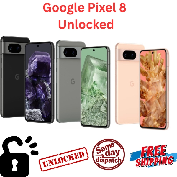 Google Pixel 8 5G 128GB schwarz grau entsperrt Android Smartphone A+ Zustand