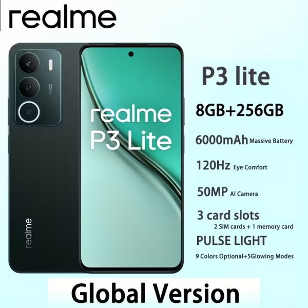 Realme P3 Lite entsperrt globale Version 8GB + 256GB Smartphone + HTC Ohrhörer