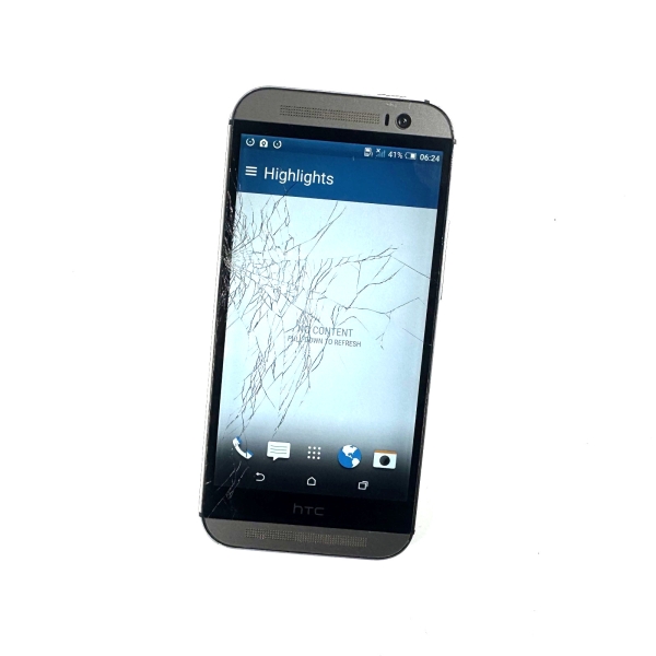 HTC One M8 16GB Gunmetal Gray entsperrt Display geplatzt funktioniert einwandfrei 735