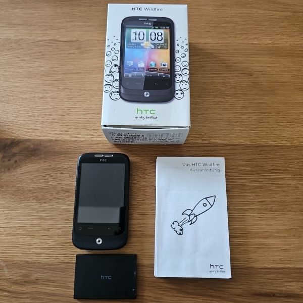 Smartphone HTC Wildfire A3333 Schwarz Mit OVP Getestet Ohne Simlock Handy Phone