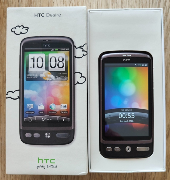Vintage Boxed HTC Desire (A8181) Smartphone 4GB Android Black 2010