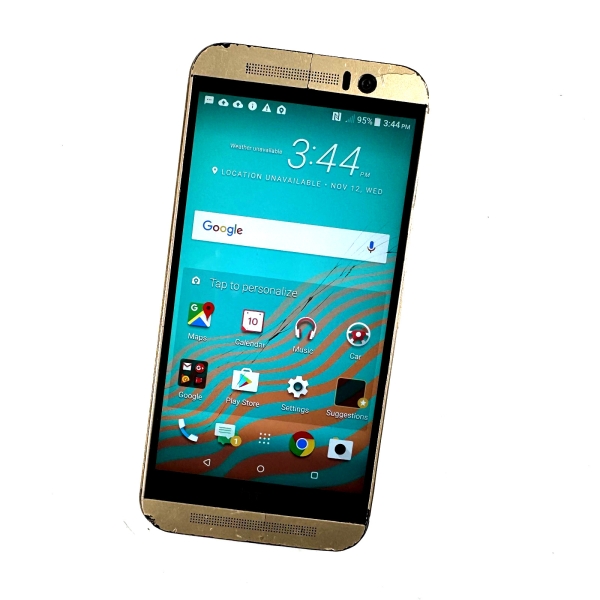 HTC One M9 Silber 32GB entsperrt Display geplatzt funktioniert einwandfrei 640