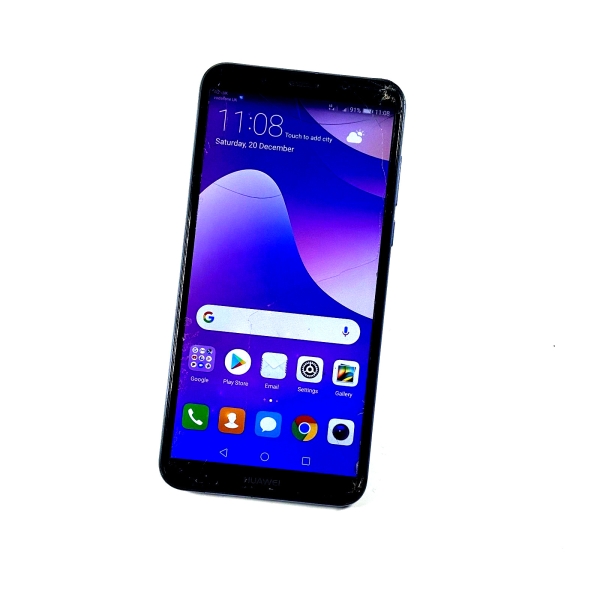 Huawei Y7 Prime 2018 32GB Blau Entsperrt Smashed Screen Funktioniert Perfekt 320