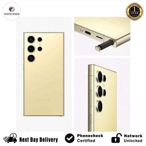 Samsung Galaxy S24 Ultra 5G ALLE GRÖßEN – Titanium GELB (entsperrt) – AI Smartphone