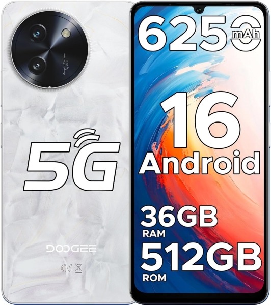 Doogee Note 59 Pro+ 5G Android 16 Smartphone, 36GB+512GB, T8200 Octa-Core (6nm)