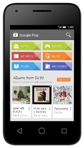 ALCATEL PIXI 3 4009X ANDROID 3G HANDY-ON O2/TESCO MIT LADEGERÄT & GARANTIE