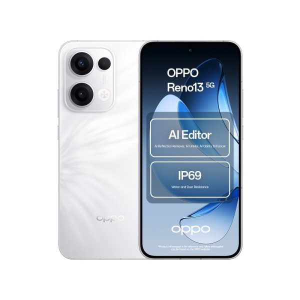 Oppo Reno13 5G Dimensity 8350 12GB RAM 256GB ROM 6,59″ AMOLED Smartphone – Weiß