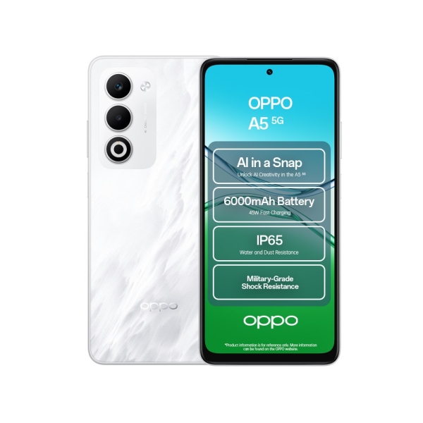 Oppo A5 5G 6,67″ 4GB RAM 128GB Speicher ColorOS Dual Sim Smartphone weiß