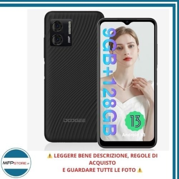Smartphone Doogee N50S 9GB RAM 128GB 6,52″ Schwarz Dual SIM Android – VERSIEGELT