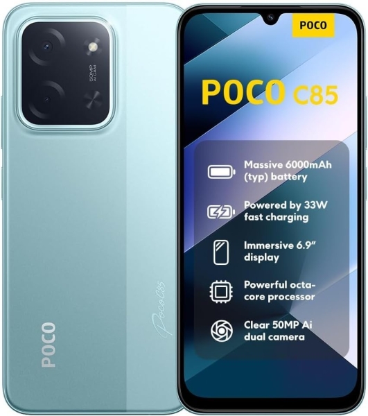 XIAOMI POCO C85 ANDROID 4G SMARTPHONE 6,9″ 6GB 128GB GRÜN VERSIEGELTE VERPACKUNG NEU