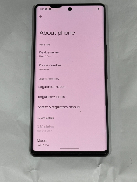 Google Pixel 6 Pro – 128 GB – Smartphone Stormy Black (entsperrt) – Dot in LCD