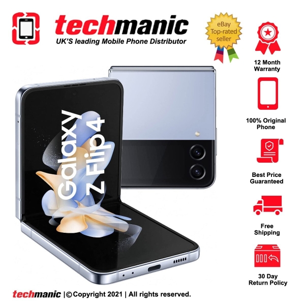 Samsung Galaxy Z Flip 4 SM-F721B – 128 GB – blau (entsperrt) Smartphone – Klasse A