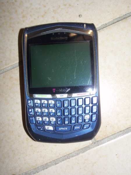 blaues blackberry 8700g ent handy smartphone T-Mobile ohne Akku Ladegerät