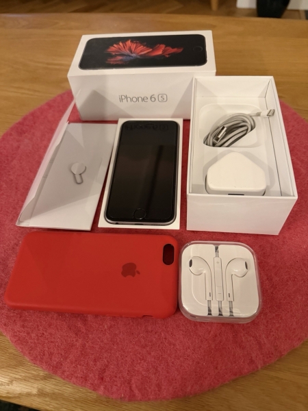 Apple iPhone 6s 128GB Silber entsperrt mit allem Zubehör