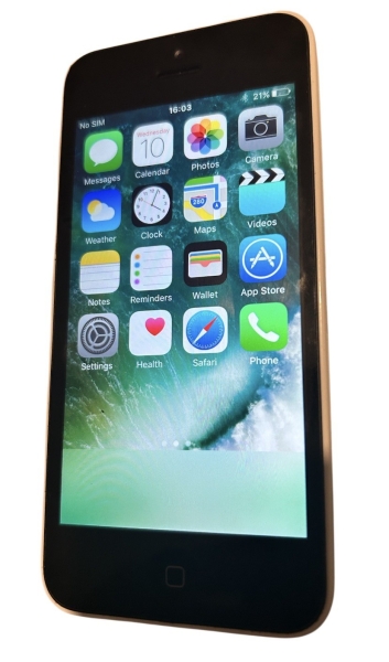 Apple iPhone 5C A1507 Smartphone weiß als Ersatzteilspender – EINSCHALTET