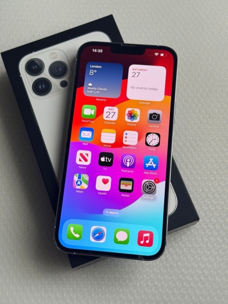 Apple iPhone 13 Pro Max silber 128GB entsperrt Smartphone