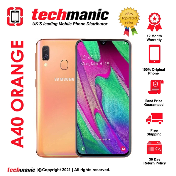 Samsung Galaxy A40 – (Dual SIM) – 64 GB – orange (entsperrt) Smartphone