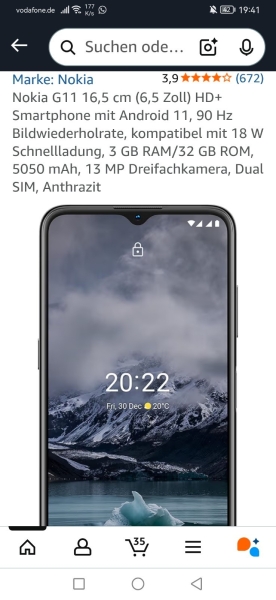 Nokia G 11 Smartphone 3MP 32GB