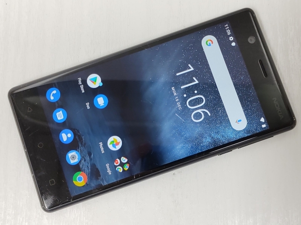 Nokia 3 16GB (TA-1020) Smartphone entsperrt 4G LTE schwarz 2017 – DISPLAY GESPRUNGEN