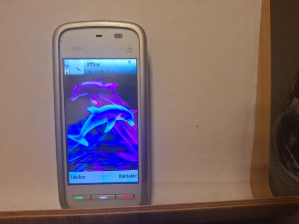 Handy Nokia 5230 weiss- lila  (Ohne Simlock) Smartphone Handy