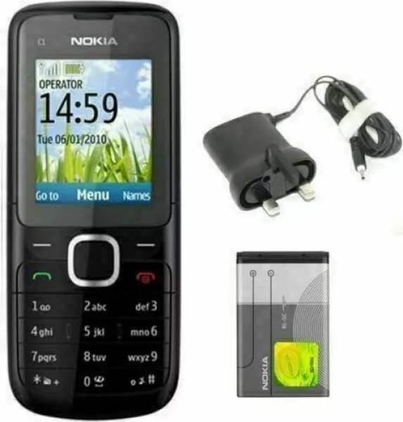 Brandneu Original Nokia C1-01 dunkelgrau entsperrt Handy klassisch GSM verpackt
