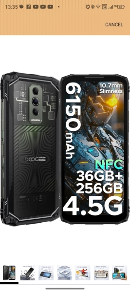 DOOGEE Blade 10 Pro Energy Smartphone 15 Rugged 32GB/256GB, 10,7mm Display