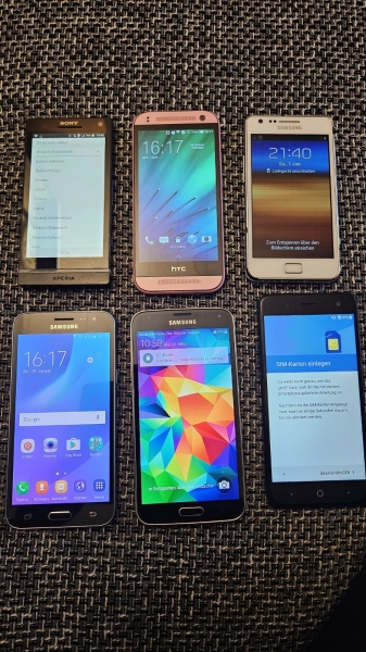 6 X Smartphone Samsung J3,S5 HTC,Sony Usw 6 STÜCK
