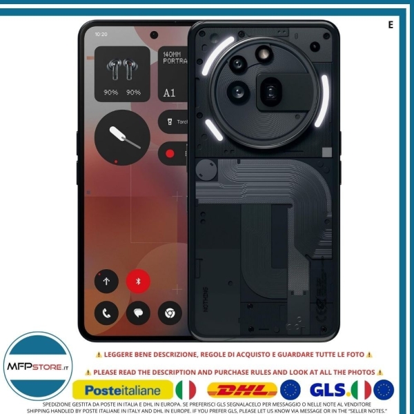 Smartphone Nothing Phone (3a) Pro 256GB 5G Amoled Schwarz – Telefon Versiegelt