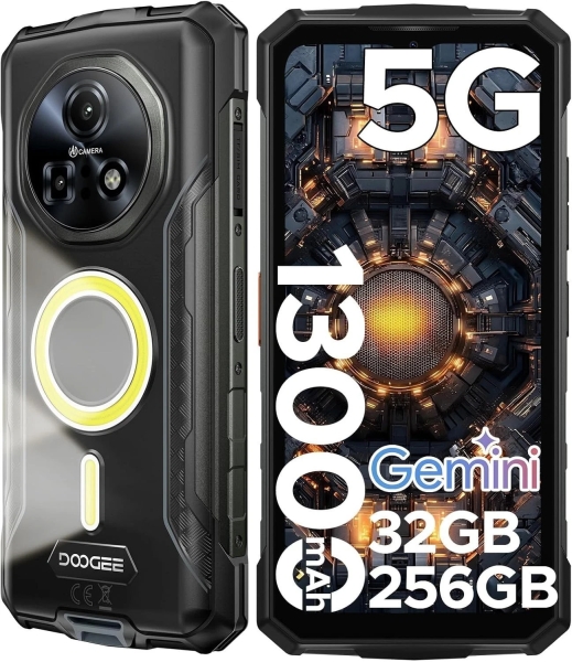 Doogee Fire 7 Pro 6,6″ Rugged 5G Smartphone – 32GB 256GB – 13000mAh entsperrt Face ID