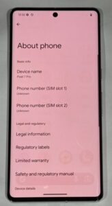Google Pixel 7 Pro – 128 GB – Smartphone weiß (entsperrt) – Shadow