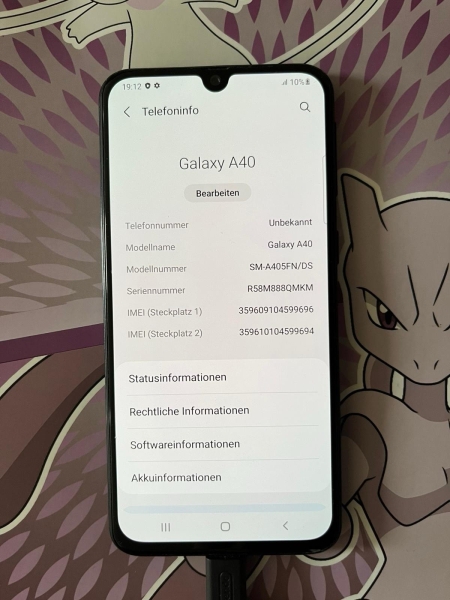 Samsung Galaxy A40 64GB Schwarz Smartphone