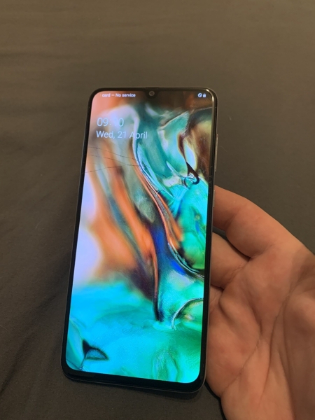 Samsung Galaxy A70 128GB SM-A705FN weiß (entsperrt) Smartphone gesprungen