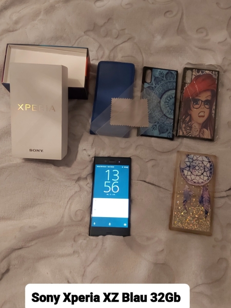Smartphone Handy Sony Xperia XZ 32GB Blau mit Zubehörpaket Neuwertig mit OVP