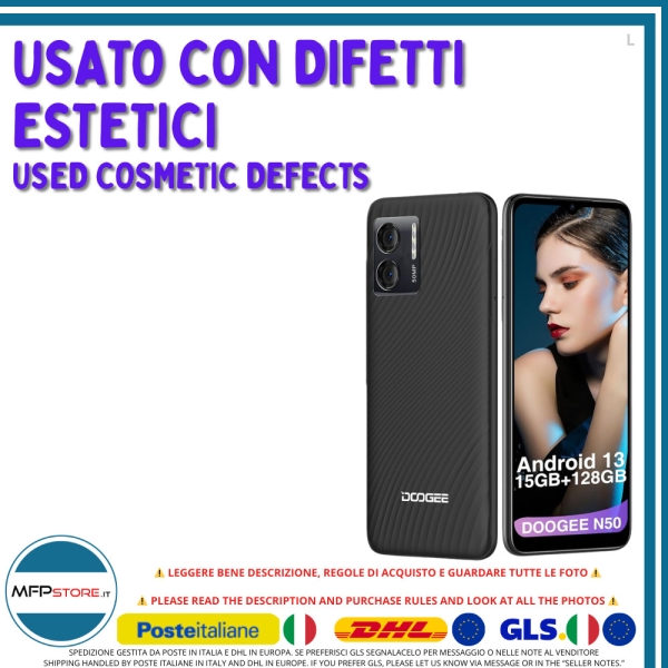 Smartphone Doogee N50 15GB RAM (8+7) 128GB 6,52″ Android 13 Schwarz – GEBRAUCHT