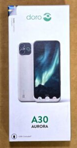 Doro Aurora A30 4G Smartphone für Senioren / 6,1″ Display / entsperrt 128GB WEISS