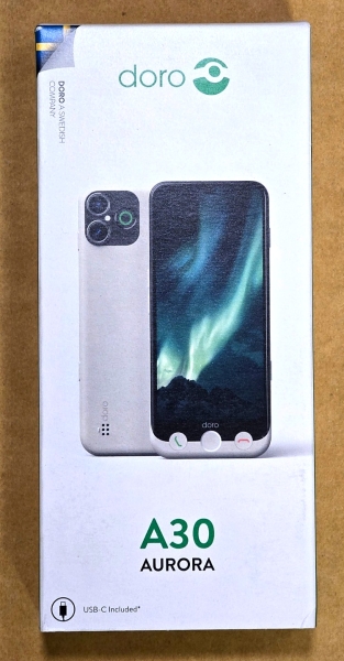 Doro Aurora A30 4G Smartphone für Senioren / 6,1″ Display / entsperrt 128GB WEISS